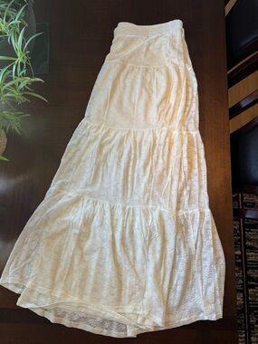 No Boundaries White Tiered Maxi Skirt - Lightweight Flow